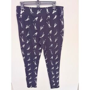 Halloween Skeleton Leggings Women XL Black Goth Spook Dancing